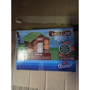 Original Lincoln Logs Mini Home 27 PC Building Set Mini Classics Real Wood Logs